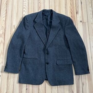 Amherst & Brock Gold Label Mens Charcoal Gray 100% Pure Wool 2 Button Blazer 42R